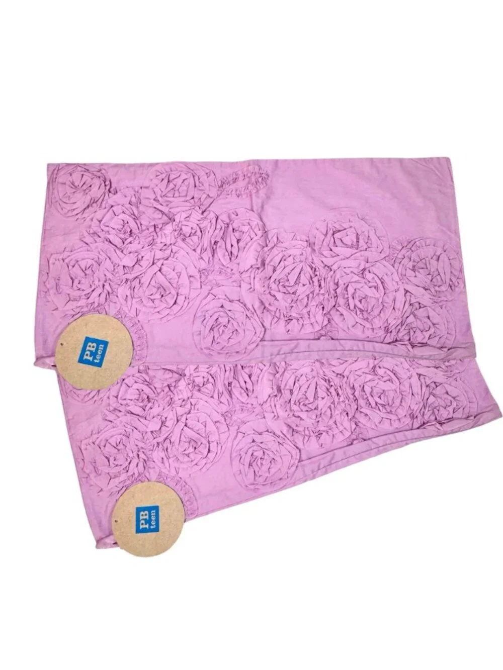 Pottery Barn PB Teen 3 D Flower Ruffle Throw Pillow Cover 2 PCs Set Decorative